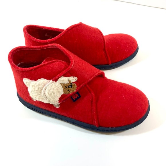 Elefanted Kids Red Wool Booties with lambs  sz 26/28 - Picture 2 of 3
